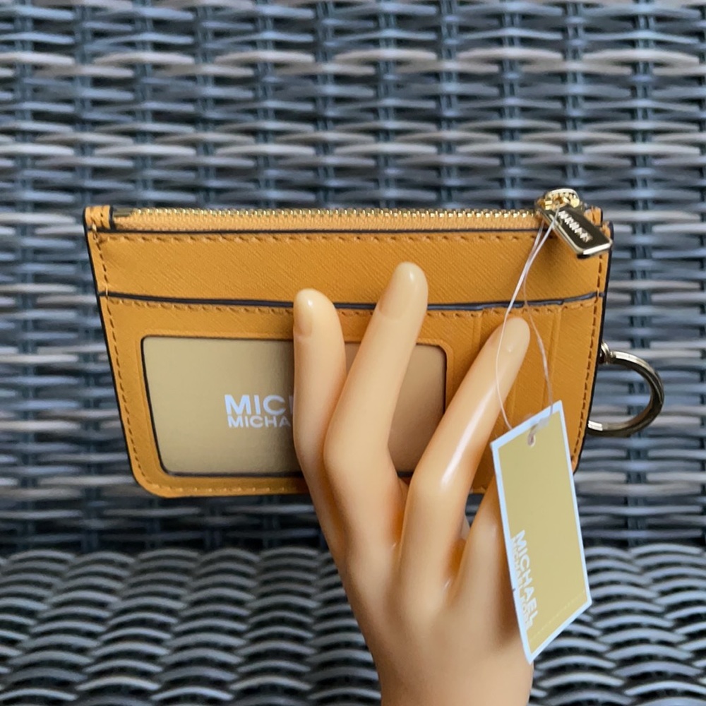 Michael Kors Jet Set Travel Marigold Small Top Zip Coinpouch with ID Key Holder - Picture 16 of 16